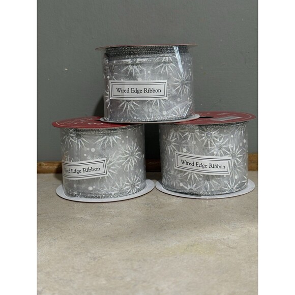 Hobby Lobby Other - Jumbo Of 3 Ribbon 2.5in X 30 Ft Wired Edge